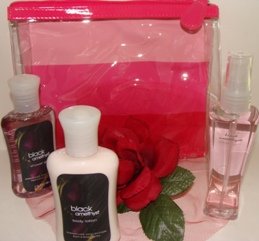 BATH & BODY WORKS BLACK AMETHYST 3 PC MINI TRAVEL BATH SET