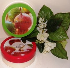 BATH & BODY WORKS 2 PC 7 OZ BODY BUTTER MIXERS TROPICAL PASSIONFRUIT & IRRESISTIBLE APPLE