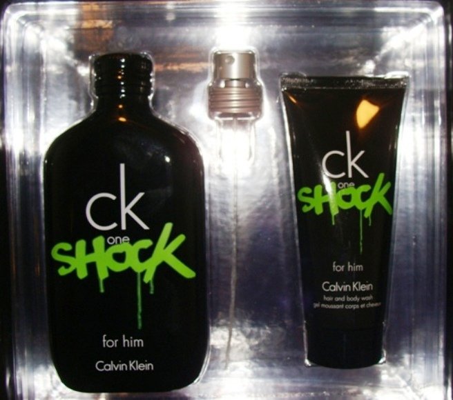 CK ONE SHOCK 2 PC MEN COLOGNE & BODY GIFT SET