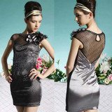 SILVER BLACK SHORT DRESS S03