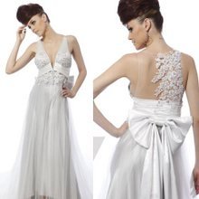 SILVER WHITE WEDDING DRESS S04
