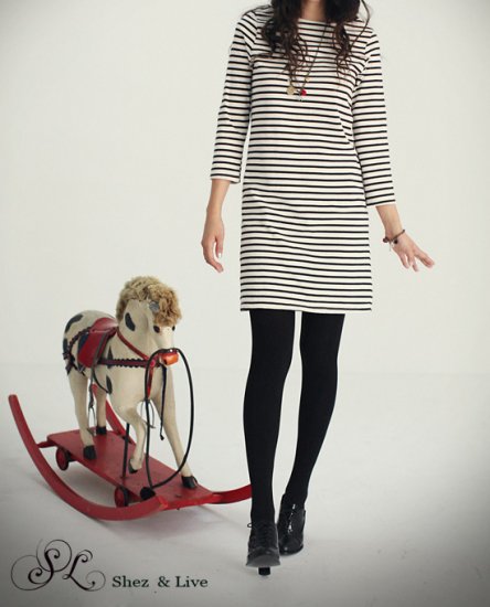 SH007 - ZEBRA STRIPES LONG T-DRESS