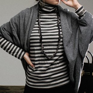 SH0014 - COTTON KNIT BAT SLEEVE JACKET