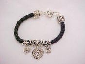 Bracelet Black Woven Gothic