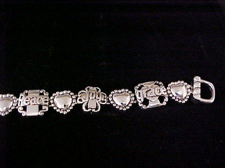 Peace Joy & Grace Silver Bracelet