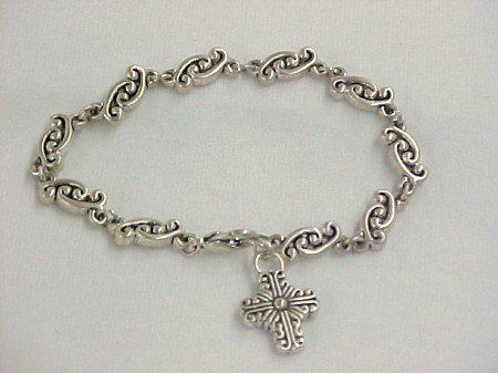Silver Tone Cross Bracelet Clearance $2.00
