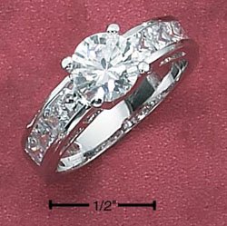 Cubic Zirconia 7mm Princess Cut Ring