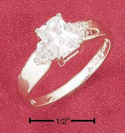 Cubic Zirconia Radiant Cut Ring