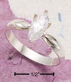 Cubic Zirconia Marquis Solitaire Engagement Ring
