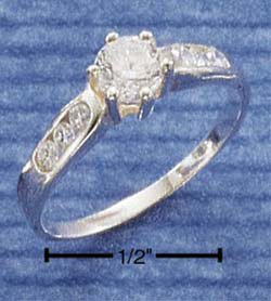 Cubic Zirconia Solitaire -- Sterling Silver