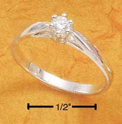 Cubic Zirconia 3MM Solitair in Sterling Silver