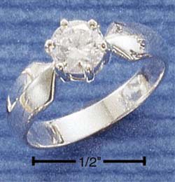Cubic Zirconia 6 MM Round with Pointed Shank
