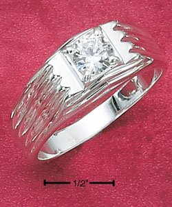 Cubic Zirconia 6.6 MM round clear stone in Square Setting