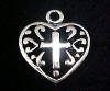 Heart Charm With Cross CLEARANCE 1/2 OFF