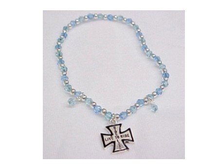 Biker Beaded Blue Bracelet Two Dollar Closeout