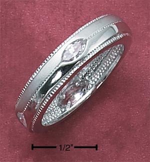 Sterling Silver CZ Marquise -- Unisex