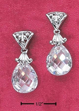 Pear Shaped Cubic Zirconia Earrings