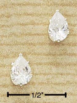 Cubic Zirconia Tear Drop Earrings