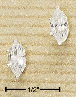 Cubic Zirconia Marquise Post Earrings