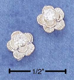 Flower Cubic Zirconia Earrings