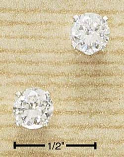 Cubic Zirconia Round Post Earrings