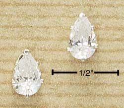 Cubic zirconia 8mm Tear Drop Earrings