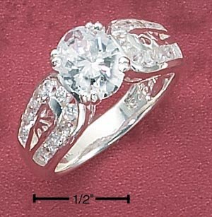 Cubic Zirconia 9mm Solitair with Horseshoe Band