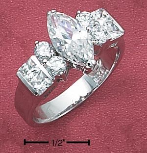 Cubic Zirconia 6x12 Marquise Ring