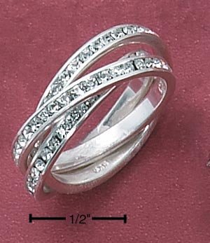 Cubic Zirconia Eternity Slide Ring