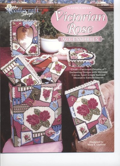 Victorian Rose Accessories, Home Decor Floral Designs, Plastic Canvas NEW