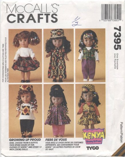 Kenya Doll Clothes Pattern, 13â (33cm), NEW 7395