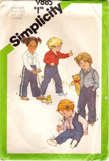 Toddler Shirt, Pull On Pants, Reversible Vest Pattern, Size 1 UNCUT