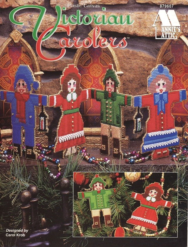 Victorian Carolers Christmas Ornaments Pattern Plastic Canvas