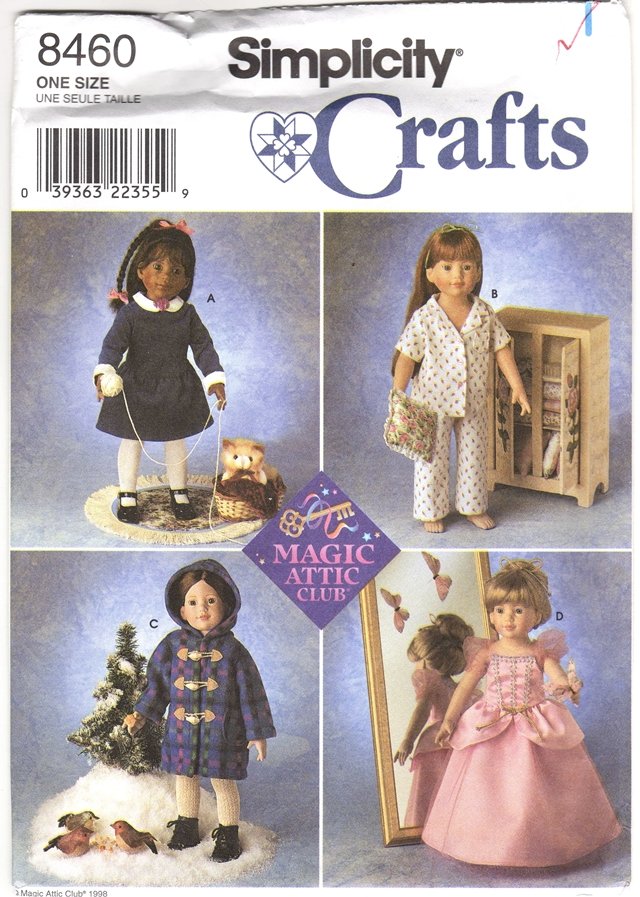 Magic Attic Doll Clothes Pattern 18â (45.7cm) Simplicity 8460