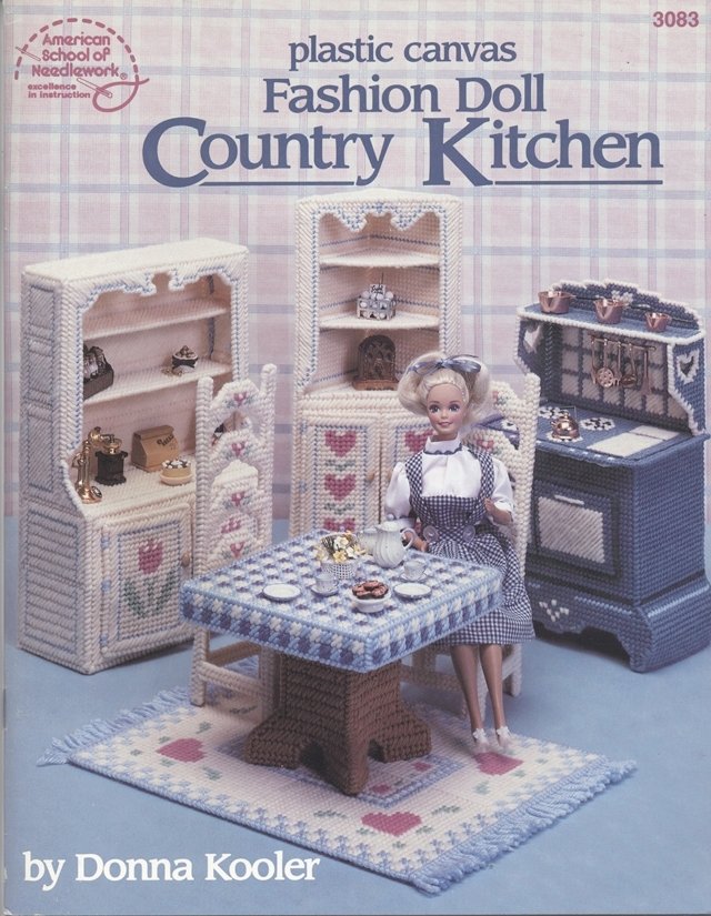 Barbie, Fashion Doll Country Kitchen, Plastic Canvas Pattern Book 3083
