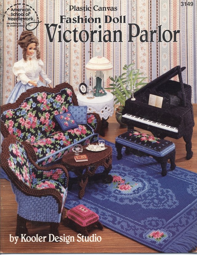 Barbie, Fashion Doll Victorian Parlor, Plastic Canvas Pattern Book 3149