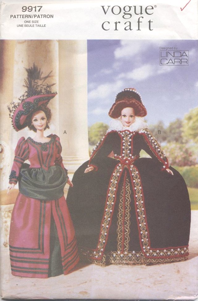 Barbie 11 ½â Fashion Doll Elizabethan Costumes Vogue Craft 9917 NEW