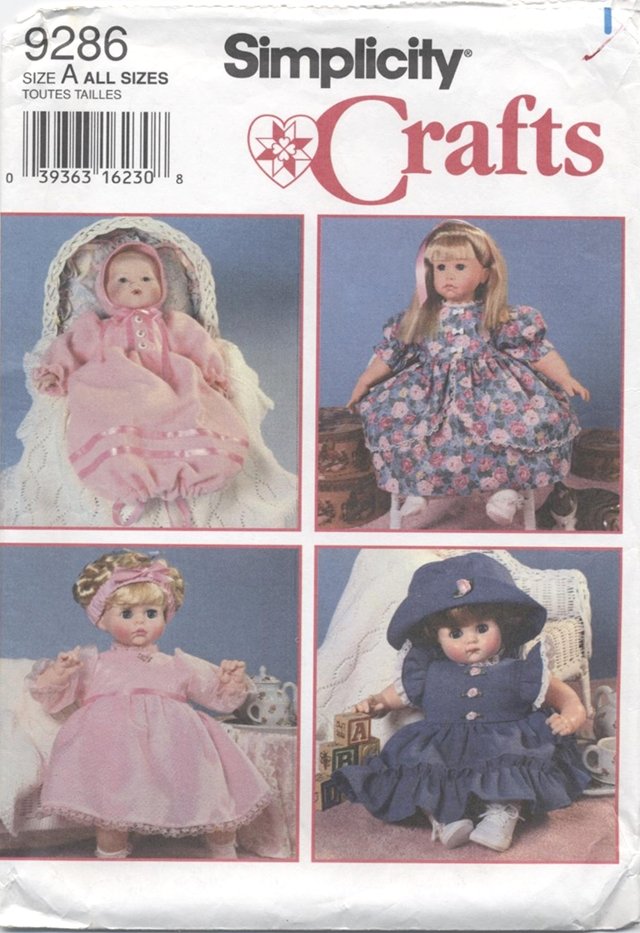 Design Your Own Doll Clothes for dolls 12â â 22â Simplicity Craft 9286 NEW