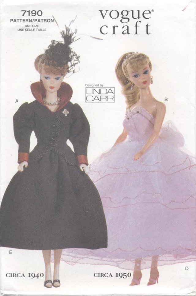 Barbie 11 ½â Fashion Doll 20th Century Outfits Vogue Craft 7190 NEW