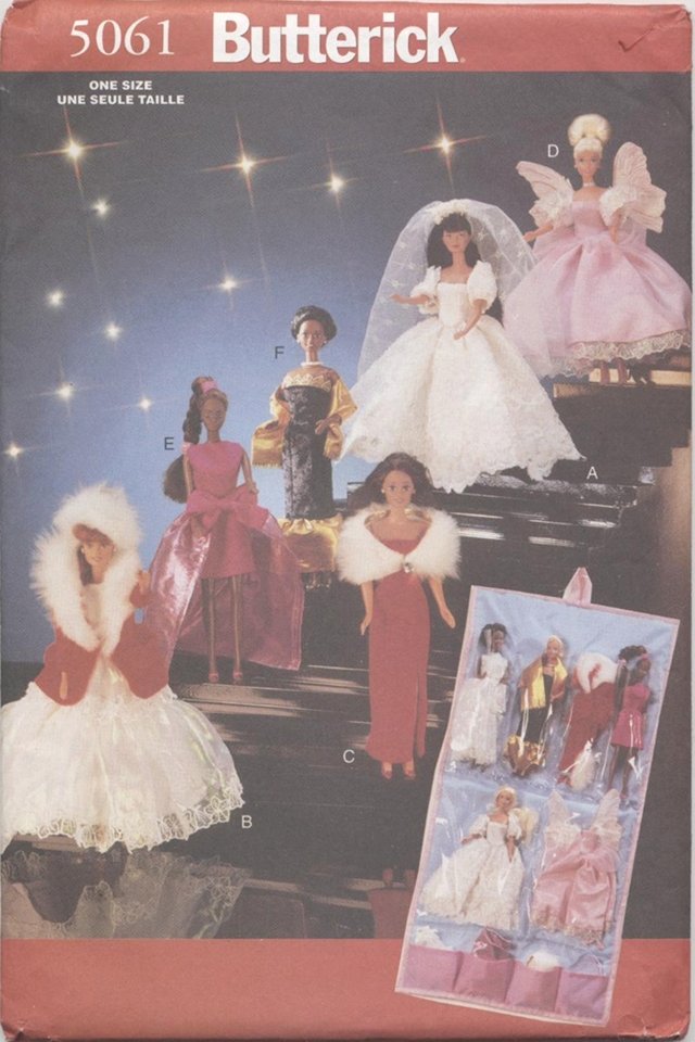 Barbie 11 ½â Fashion Doll Winter Gowns, Angel Costume Butterick 5061 NEW