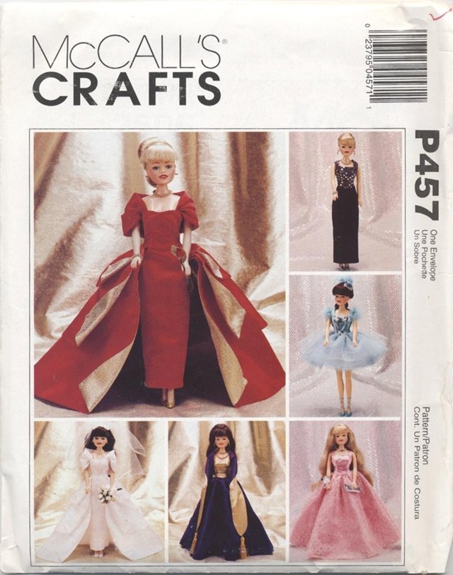 Barbie 11 ½â Fashion Doll Modern Gowns, Tutu Costume McCallâs Crafts P457 NEW