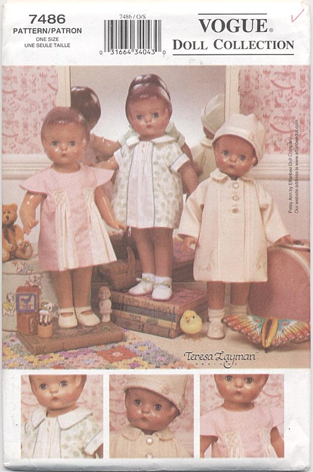 Vintage-styled 1930âs Wardrobe, 18â Patsy Ann or Gotz Type Dolls Vogue Doll Collection 7486 NEW