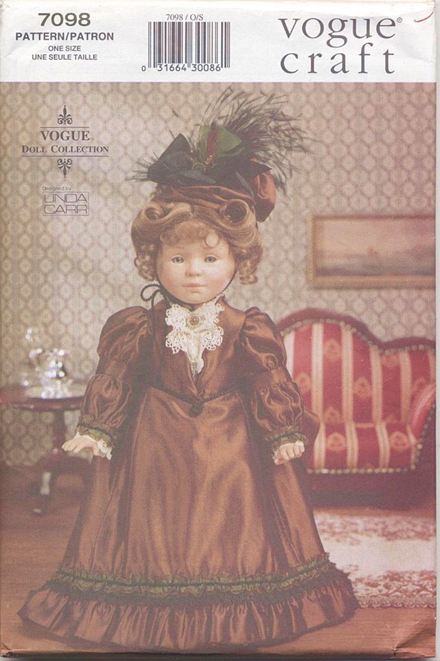 Historical Bustled Gown 1880âs Style for 18â American Girl Type Dolls Vogue Craft 7098 NEW