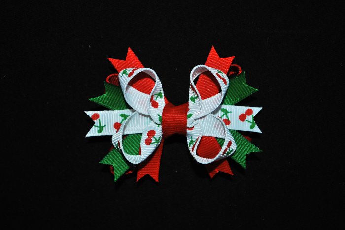 Cherry Bitty Stacked Bow