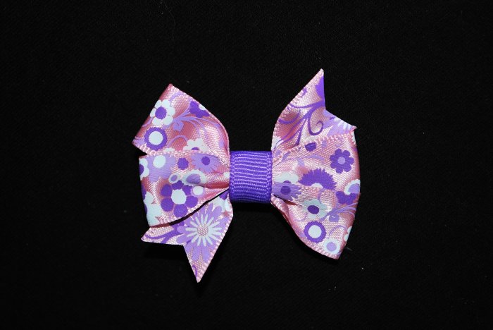 Pastel Flowery Pinwheel Bow