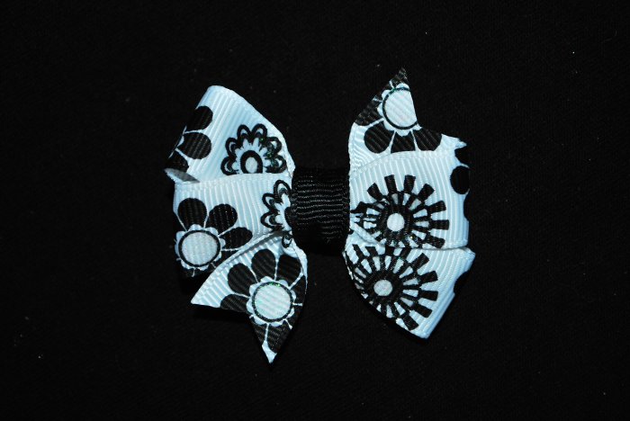 Black & White Pinwheel Flower Bow