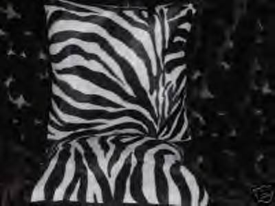 Two Zebra Faux Fur Throw Pillow, Pillows, New