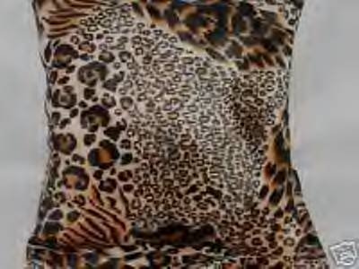 Two Leopard Faux Fur Throw Pillows, Pillow, New!