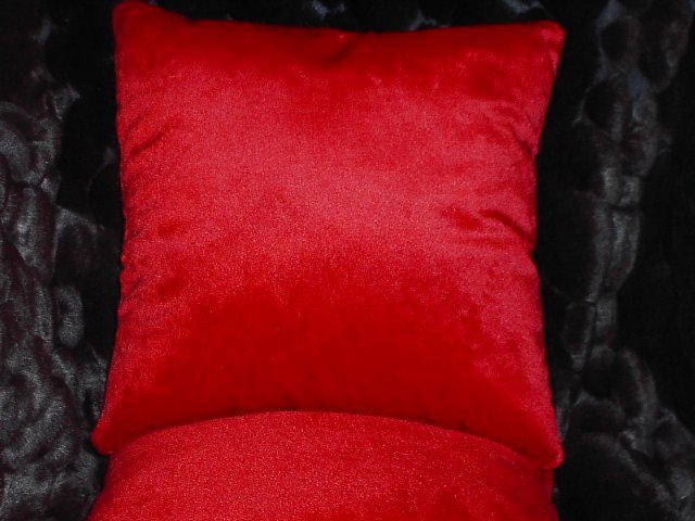 Two Red Faux Fur Throw Pillow, Pillows, NEW!