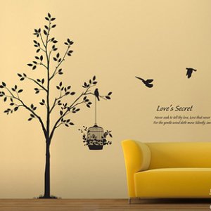 Tree Wall  on Birdcage Tree Bird Decor Wall Sticker Wall Decal